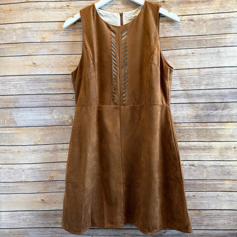 Blush Noir Faux Suede Sleeveless Mini Dress Size Large